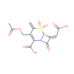 C=C1C(COC(C)=O)=C(C(=O)O)N2C(=O)/C(=C/C(=O)O)[C@H]2S1(=O)=O ZINC000027980030