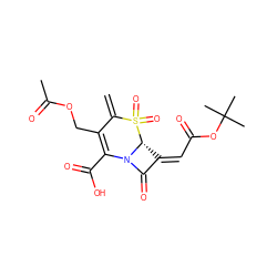 C=C1C(COC(C)=O)=C(C(=O)O)N2C(=O)/C(=C/C(=O)OC(C)(C)C)[C@H]2S1(=O)=O ZINC000027986859