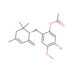 C=C1C=C(C)CC(C)(C)[C@@H]1Cc1cc(OC)c(Br)cc1OC(C)=O ZINC000003833830