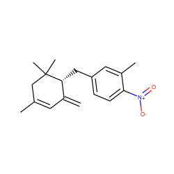 C=C1C=C(C)CC(C)(C)[C@@H]1Cc1ccc([N+](=O)[O-])c(C)c1 ZINC000013755715