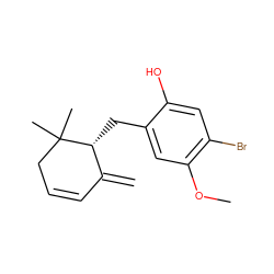C=C1C=CCC(C)(C)[C@@H]1Cc1cc(OC)c(Br)cc1O ZINC000003833836