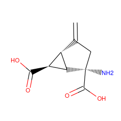 C=C1C[C@@](N)(C(=O)O)[C@@H]2[C@@H](C(=O)O)[C@H]12 ZINC000004424564