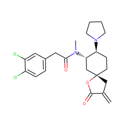 C=C1C[C@@]2(CC[C@H](N3CCCC3)[C@@H](N(C)C(=O)Cc3ccc(Cl)c(Cl)c3)C2)OC1=O ZINC000013456655