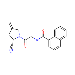 C=C1C[C@@H](C#N)N(C(=O)CNC(=O)c2cccc3ccccc23)C1 ZINC000084632782