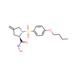 C=C1C[C@H](C(=O)NO)N(S(=O)(=O)c2ccc(OCCCC)cc2)C1 ZINC000013803452