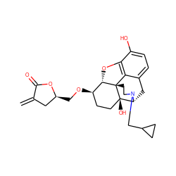 C=C1C[C@H](CO[C@@H]2CC[C@@]3(O)[C@H]4Cc5ccc(O)c6c5[C@@]3(CCN4CC3CC3)[C@H]2O6)OC1=O ZINC000013724967