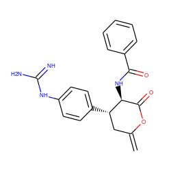 C=C1C[C@H](c2ccc(NC(=N)N)cc2)[C@@H](NC(=O)c2ccccc2)C(=O)O1 ZINC000013651072