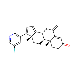 C=C1C[C@H]2C3=CC=C(c4cncc(F)c4)[C@@]3(C)CC[C@@H]2[C@@]2(C)CCC(=O)C=C12 ZINC001772648464