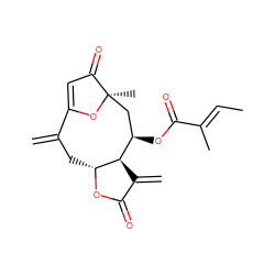 C=C1C[C@H]2OC(=O)C(=C)[C@@H]2[C@H](OC(=O)/C(C)=C/C)C[C@@]2(C)OC1=CC2=O ZINC000072320521