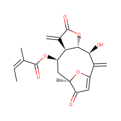 C=C1C2=CC(=O)[C@@](C)(C[C@@H](OC(=O)/C(C)=C\C)[C@H]3C(=C)C(=O)O[C@@H]3[C@H]1O)O2 ZINC000013685018