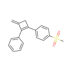 C=C1CC(c2ccc(S(C)(=O)=O)cc2)=C1c1ccccc1 ZINC000003814807