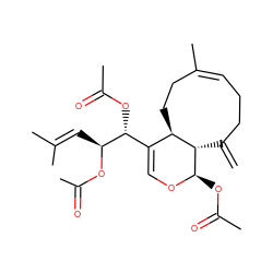 C=C1CC/C=C(/C)CC[C@@H]2C([C@@H](OC(C)=O)[C@H](C=C(C)C)OC(C)=O)=CO[C@H](OC(C)=O)[C@@H]12 ZINC000071329198