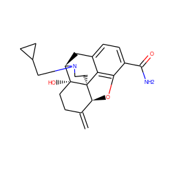 C=C1CC[C@@]2(O)[C@H]3Cc4ccc(C(N)=O)c5c4[C@@]2(CCN3CC2CC2)[C@H]1O5 ZINC000040392515