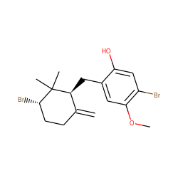 C=C1CC[C@H](Br)C(C)(C)[C@H]1Cc1cc(OC)c(Br)cc1O ZINC000003833837