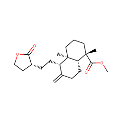 C=C1CC[C@H]2[C@@](C)(C(=O)OC)CCC[C@]2(C)[C@H]1CC[C@@H]1CCOC1=O ZINC000013780198