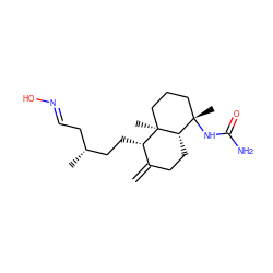 C=C1CC[C@H]2[C@@](C)(NC(N)=O)CCC[C@]2(C)[C@H]1CC[C@H](C)C/C=N/O ZINC000653721449