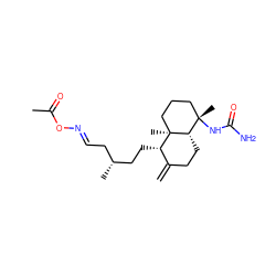 C=C1CC[C@H]2[C@@](C)(NC(N)=O)CCC[C@]2(C)[C@H]1CC[C@H](C)C/C=N/OC(C)=O ZINC000653723362