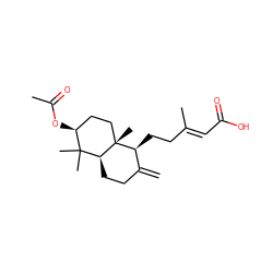 C=C1CC[C@H]2C(C)(C)[C@@H](OC(C)=O)CC[C@]2(C)[C@H]1CC/C(C)=C/C(=O)O ZINC000034171406