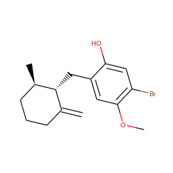 C=C1CCC[C@@H](C)[C@@H]1Cc1cc(OC)c(Br)cc1O ZINC000003833831