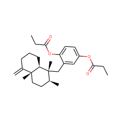 C=C1CCC[C@@H]2[C@]1(C)CC[C@H](C)[C@@]2(C)Cc1cc(OC(=O)CC)ccc1OC(=O)CC ZINC001772615193