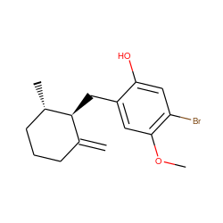 C=C1CCC[C@H](C)[C@H]1Cc1cc(OC)c(Br)cc1O ZINC000013755727