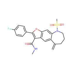 C=C1CCCN(S(C)(=O)=O)c2cc3oc(-c4ccc(F)cc4)c(C(=O)NC)c3cc21 ZINC000149556506