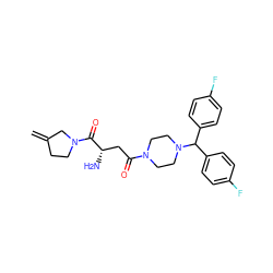 C=C1CCN(C(=O)[C@@H](N)CC(=O)N2CCN(C(c3ccc(F)cc3)c3ccc(F)cc3)CC2)C1 ZINC000653848289