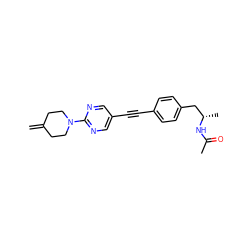 C=C1CCN(c2ncc(C#Cc3ccc(C[C@H](C)NC(C)=O)cc3)cn2)CC1 ZINC000113414246