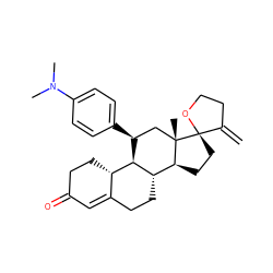 C=C1CCO[C@]12CC[C@H]1[C@@H]3CCC4=CC(=O)CC[C@@H]4[C@H]3[C@@H](c3ccc(N(C)C)cc3)C[C@@]12C ZINC000029061172