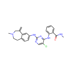 C=C1CN(C)CCc2ccc(Nc3ncc(Cl)c(Nc4ccccc4C(=O)NC)n3)cc21 ZINC000169345221