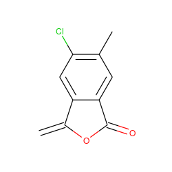 C=C1OC(=O)c2cc(C)c(Cl)cc21 ZINC000096284714