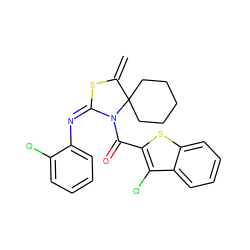 C=C1S/C(=N/c2ccccc2Cl)N(C(=O)c2sc3ccccc3c2Cl)C12CCCCC2 ZINC000100392147