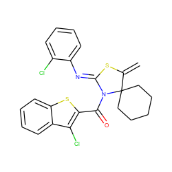 C=C1S/C(=N\c2ccccc2Cl)N(C(=O)c2sc3ccccc3c2Cl)C12CCCCC2 ZINC000001569237