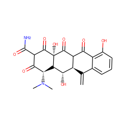 C=C1c2cccc(O)c2C(=O)C2C(=O)[C@]3(O)C(=O)C(C(N)=O)C(=O)[C@@H](N(C)C)[C@@H]3[C@@H](O)[C@H]12 ZINC000085650610