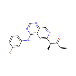 C=CC(=O)[C@@H](C)c1cc2c(Nc3cccc(Br)c3)ncnc2cn1 ZINC000040951553