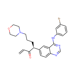 C=CC(=O)[C@@H](CCCN1CCOCC1)c1ccc2ncnc(Nc3cccc(Br)c3)c2c1 ZINC000040867231