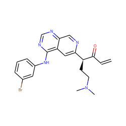 C=CC(=O)[C@@H](CCN(C)C)c1cc2c(Nc3cccc(Br)c3)ncnc2cn1 ZINC000040835667