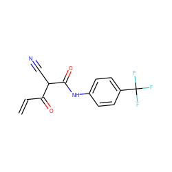 C=CC(=O)C(C#N)C(=O)Nc1ccc(C(F)(F)F)cc1 ZINC000100785235