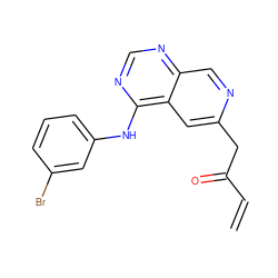 C=CC(=O)Cc1cc2c(Nc3cccc(Br)c3)ncnc2cn1 ZINC000040950981