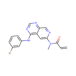 C=CC(=O)N(C)c1cc2c(Nc3cccc(Br)c3)ncnc2cn1 ZINC000013861814