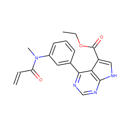 C=CC(=O)N(C)c1cccc(-c2ncnc3[nH]cc(C(=O)OCC)c23)c1 ZINC000261174909