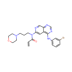 C=CC(=O)N(CCCN1CCOCC1)c1cc2c(Nc3cccc(Br)c3)ncnc2cn1 ZINC000013861826