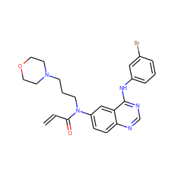 C=CC(=O)N(CCCN1CCOCC1)c1ccc2ncnc(Nc3cccc(Br)c3)c2c1 ZINC000013861827