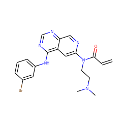 C=CC(=O)N(CCN(C)C)c1cc2c(Nc3cccc(Br)c3)ncnc2cn1 ZINC000013861825