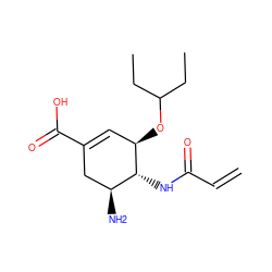 C=CC(=O)N[C@@H]1[C@@H](N)CC(C(=O)O)=C[C@H]1OC(CC)CC ZINC000073278495