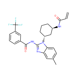 C=CC(=O)N[C@@H]1CCC[C@@H](n2c(NC(=O)c3cccc(C(F)(F)F)c3)nc3cc(C)ccc32)C1 ZINC000210437505