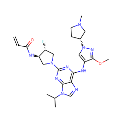 C=CC(=O)N[C@@H]1CN(c2nc(Nc3cn([C@@H]4CCN(C)C4)nc3OC)c3ncn(C(C)C)c3n2)C[C@H]1F ZINC000473133708