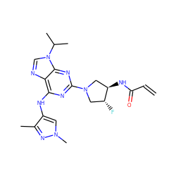 C=CC(=O)N[C@@H]1CN(c2nc(Nc3cn(C)nc3C)c3ncn(C(C)C)c3n2)C[C@H]1F ZINC000473134337