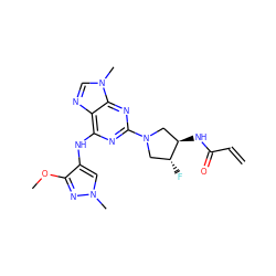 C=CC(=O)N[C@@H]1CN(c2nc(Nc3cn(C)nc3OC)c3ncn(C)c3n2)C[C@H]1F ZINC000231225813