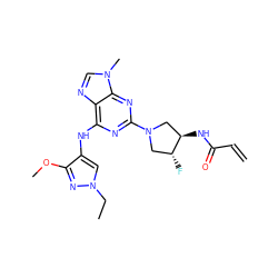 C=CC(=O)N[C@@H]1CN(c2nc(Nc3cn(CC)nc3OC)c3ncn(C)c3n2)C[C@H]1F ZINC000473135449